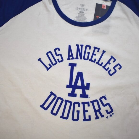 Fanatics Womens Plus Size MLB Los Angeles Dodgers Raglan Shirt New 1X, 2X, 3X,4X - Picture 3 of 4